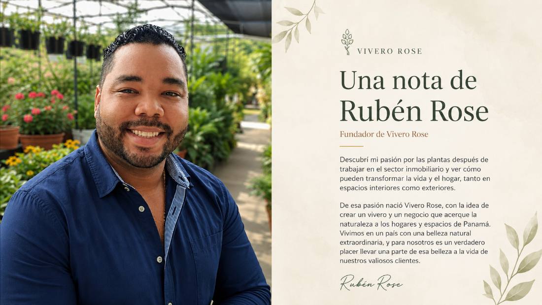Rubén Rose en el vivero